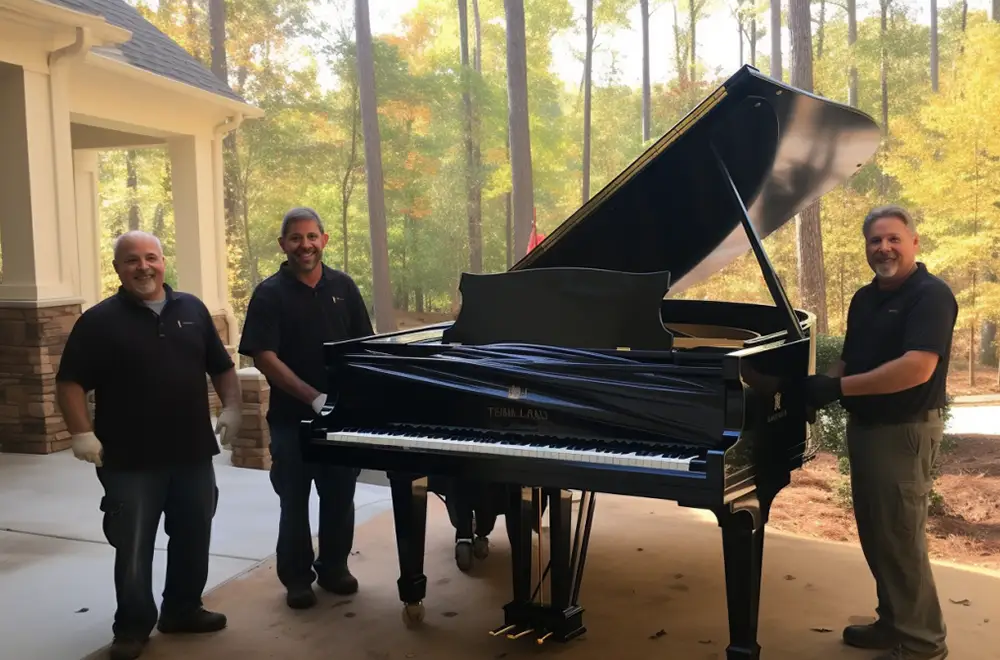 piano movers moving a piano in rogers arkansas