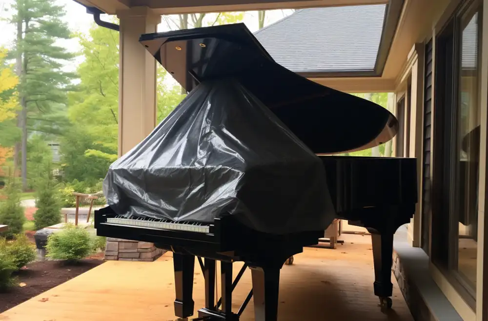 wrapped piano for transport in Springdale Arkansas