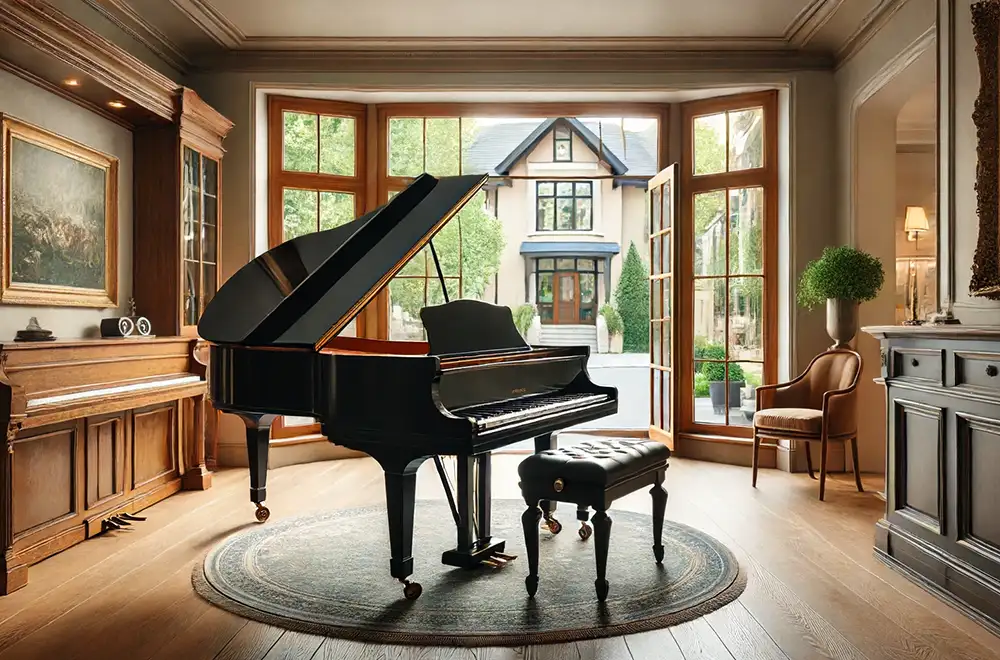 grand piano in a house