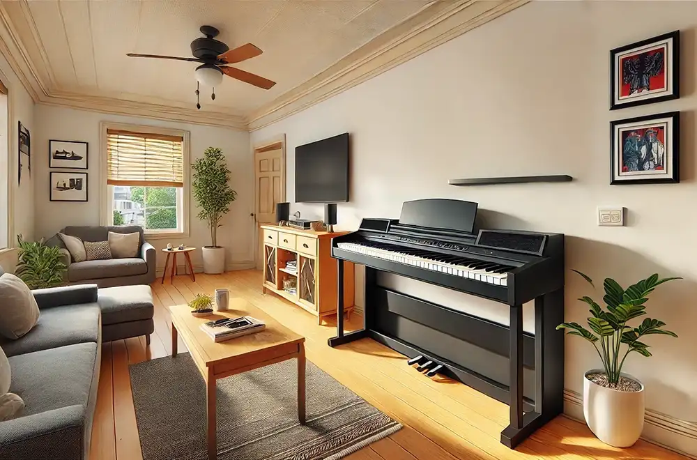 digital piano in a room in springdale arkansas